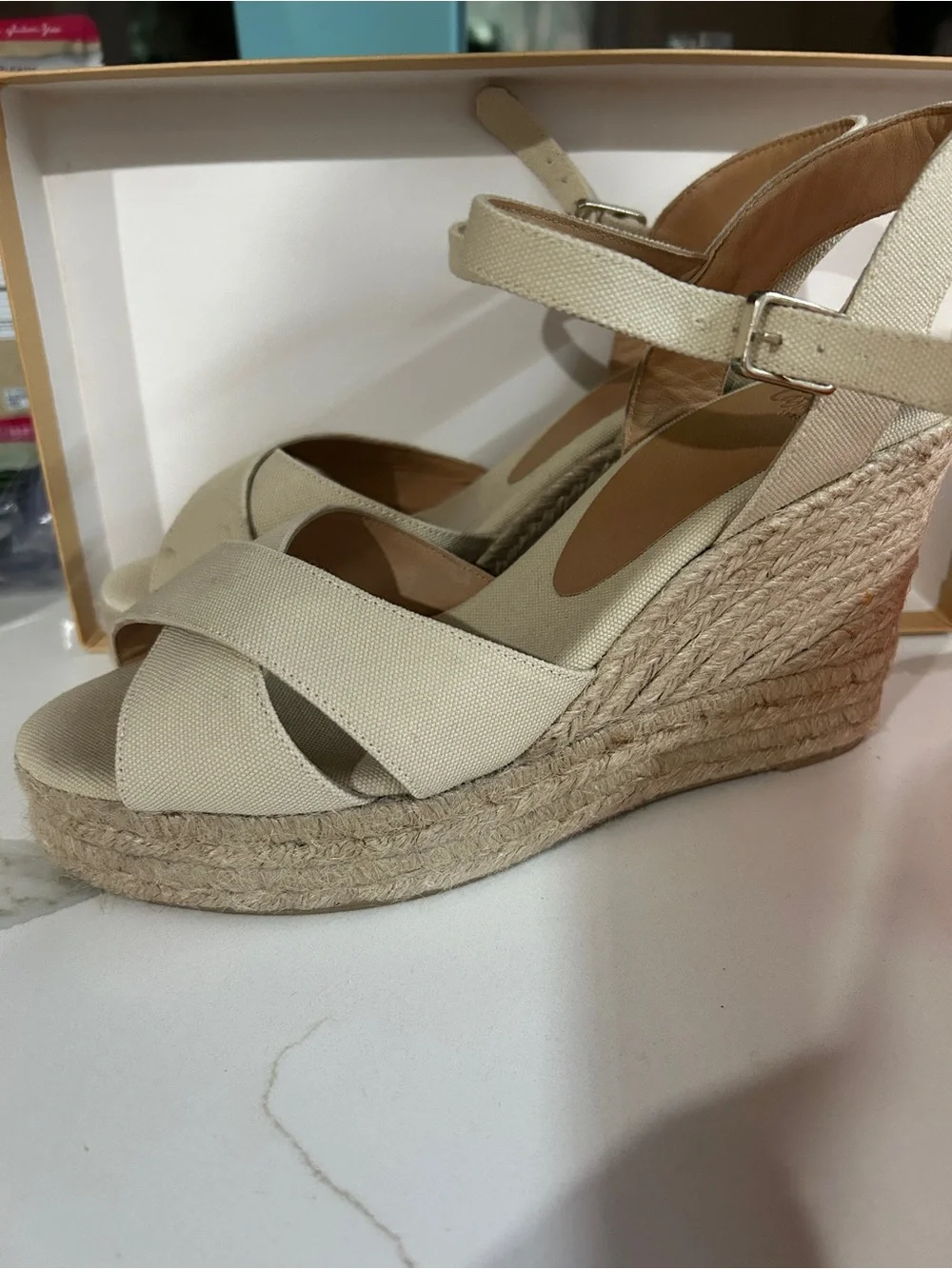 Castaner Blaudell Espadrille Wedge Sandals Sand size 41